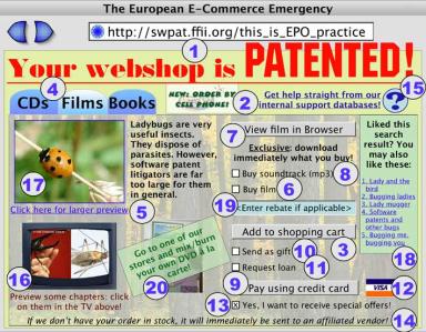 [Screenshot: Ihr Webshop ist patentiert!]